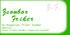 zsombor friker business card